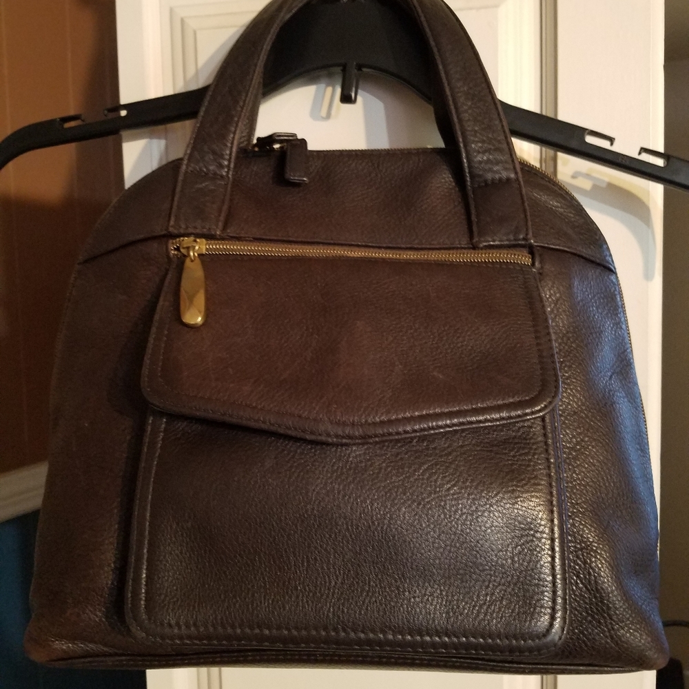 valerie stevens brown leather purse